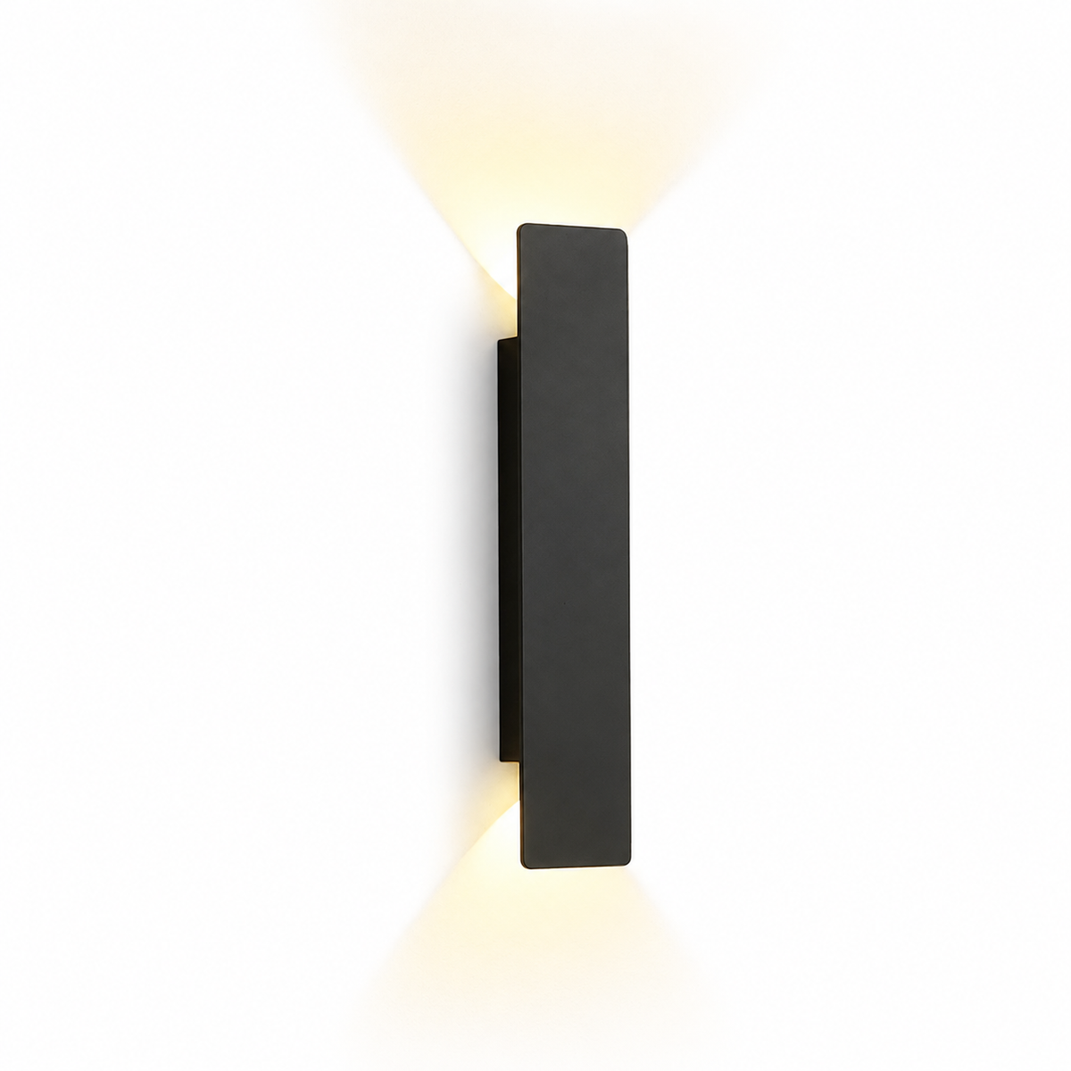 Linea matte black linear LED outdoor wall sconce with up and down light