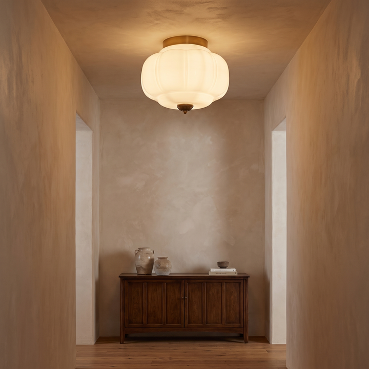 Odile ceiling light mounted in a hallway