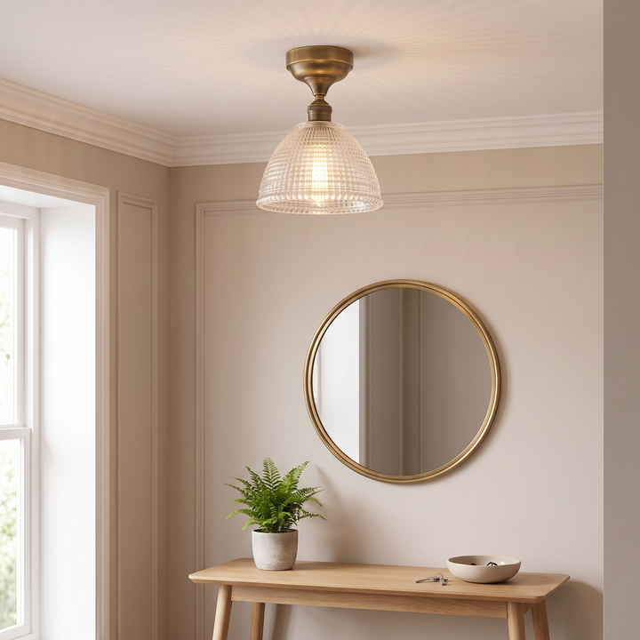 Romy ceiling light above an entryway console