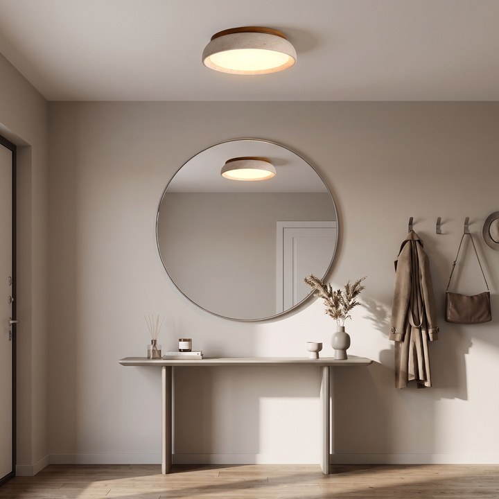 Orin flush mount ceiling light in an entryway