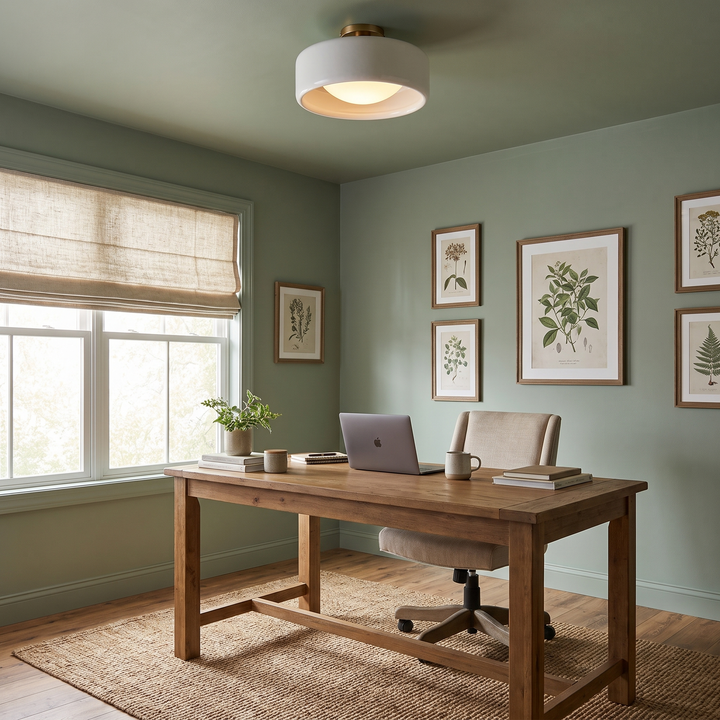 Solene porcelain ceiling light in a home office