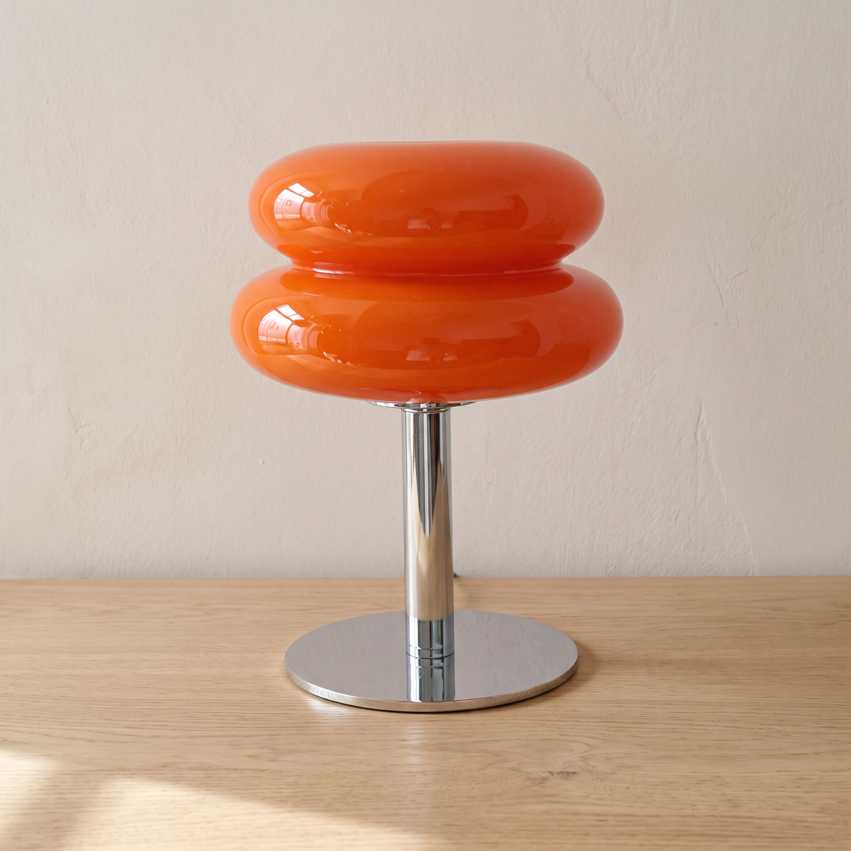 Sylvi glass dome table lamp in red glass