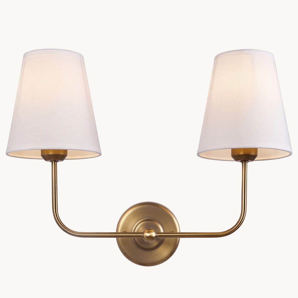 Hedda two light fabric shade wall sconce on white background