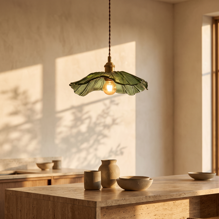 Ninfea pendant above a kitchen counter