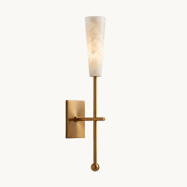 Tessara Torch marble wall sconce in copper on a plain studio background