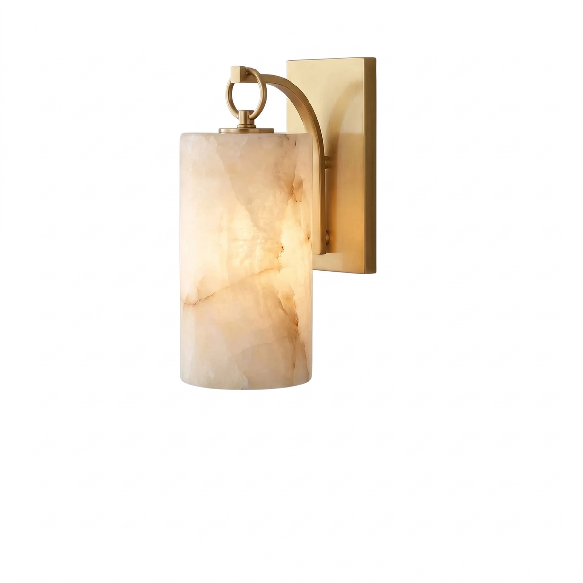 Tessara Lantern marble wall sconce in copper on a plain white studio background
